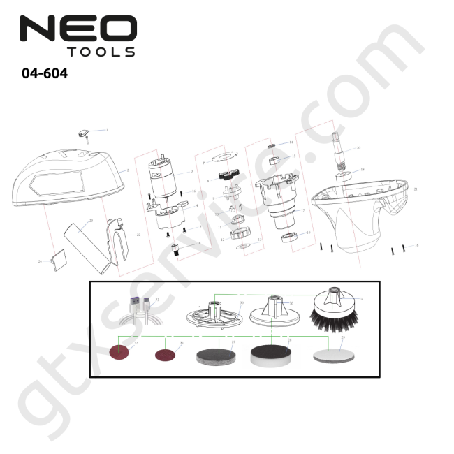 Mini urządzenie wielofunkcyjne/polerka 4V - NEO TOOLS 04-604 