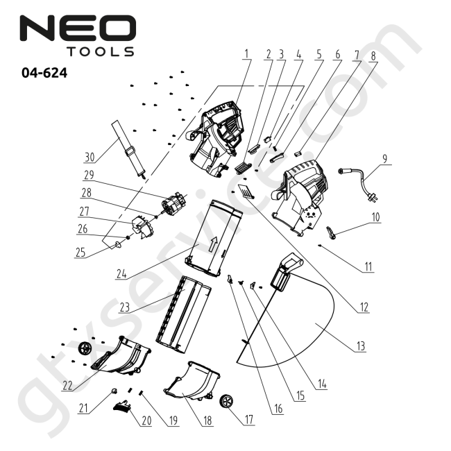 Odkurzacza ogrodowego 2800W - NEO TOOLS 04-624 