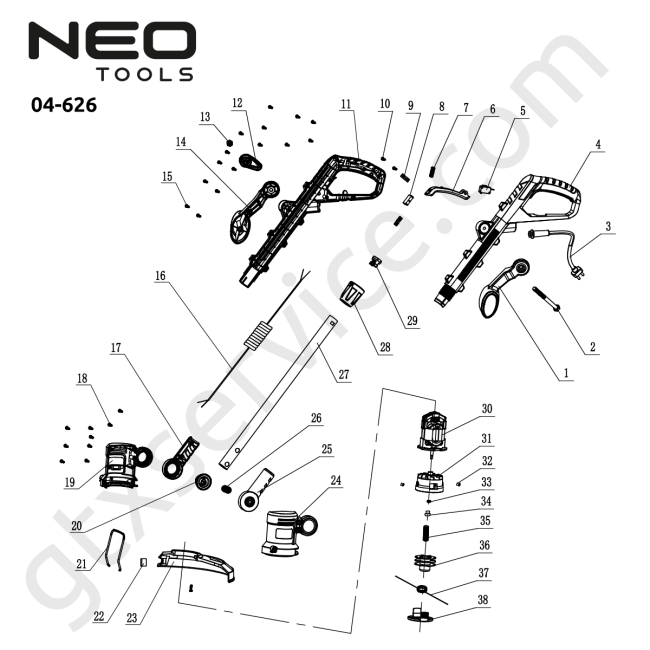 Podkaszarka teleskopowa 350W - NEO TOOLS 04-626 