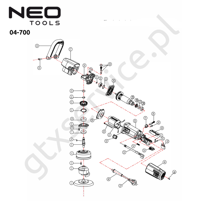 Polerka 1100W, tarcza 150mm, obroty 1000-3000 - NEO TOOLS 04-700 