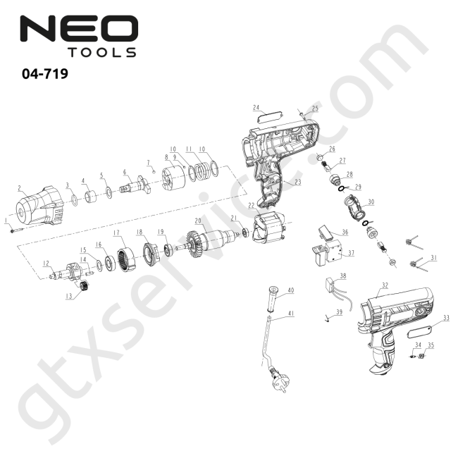 Klucz udarowy 450W, 350 Nm - NEO TOOLS 04-719 