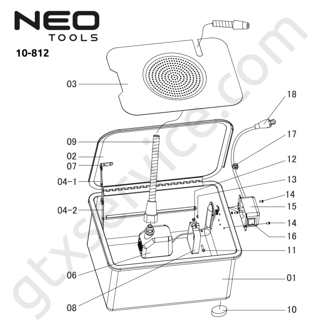 Myjka do części samochodowych 13 litrów - NEO TOOLS 10-812 