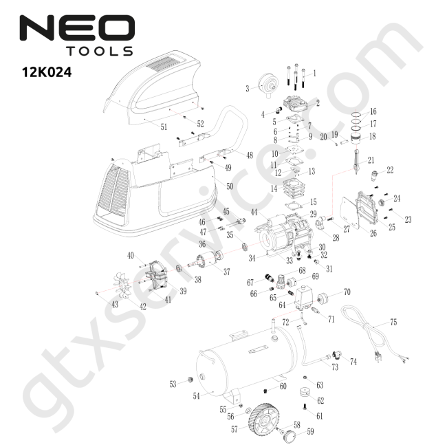 Kompresor olejowy 50l - NEO TOOLS 12K024 