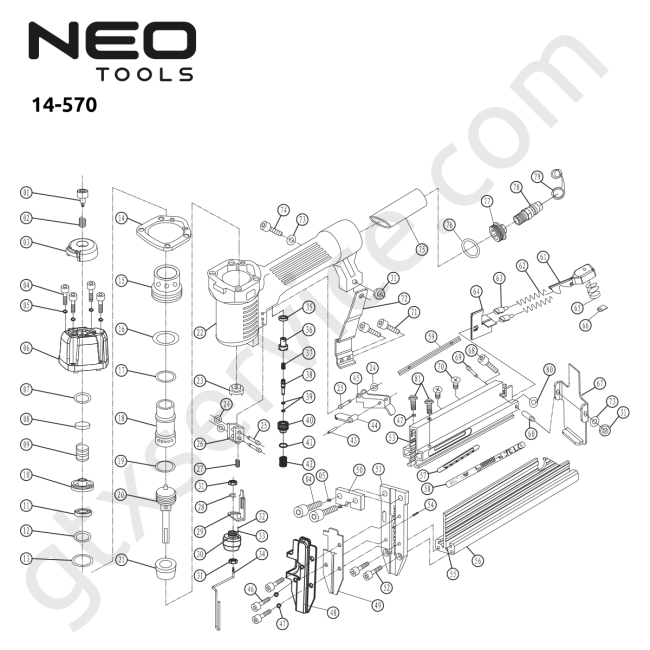 Zszywacz pneumatyczny - NEO TOOLS 14-570 