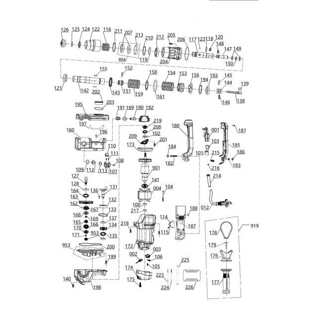 Młot udarowy - EINHELL TE-RH403F 4257936 - (rysunek techniczny)
