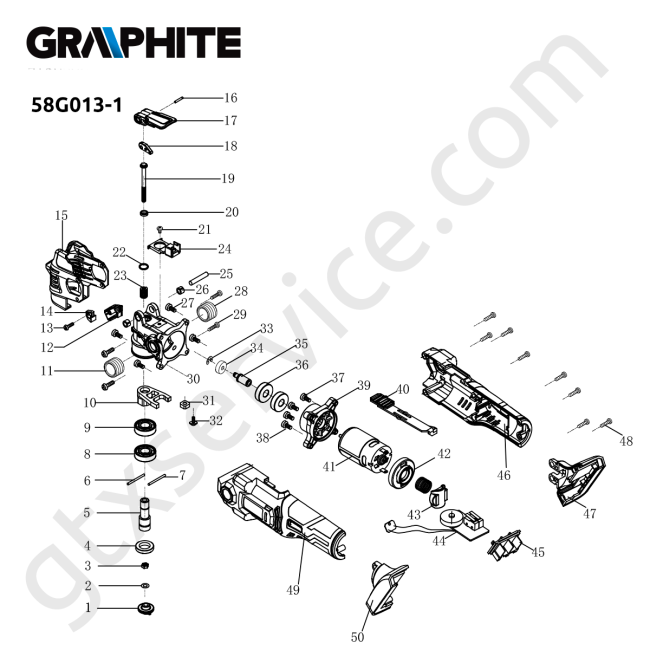 Urządzenie wielofunkcyjne akumulatorowe Energy+ 18V z regulacją, bez akumulatora - GRAPHITE 58G013-1 