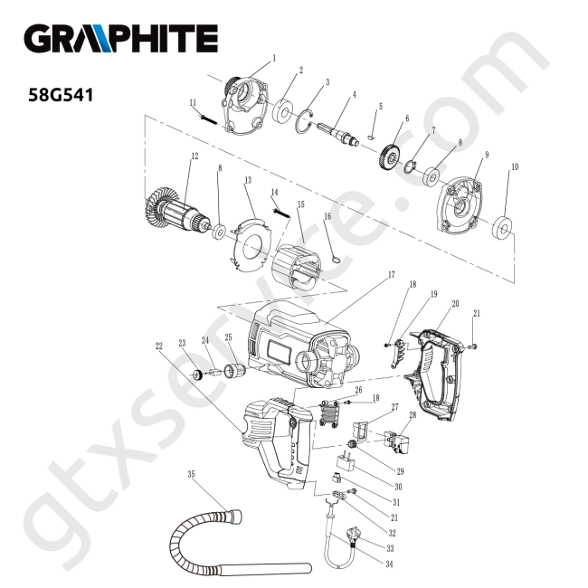 Wibrator do betonu 1100W z buławą 3m - GRAPHITE 58G541 