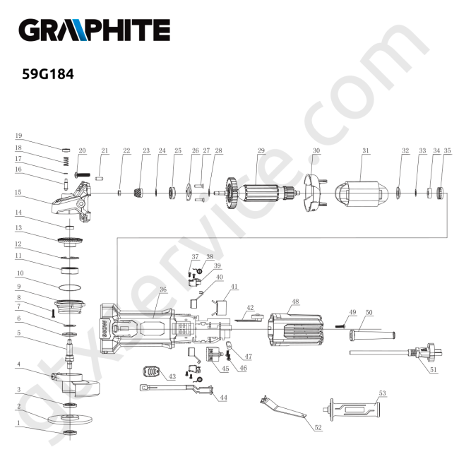 Szlifierka kątowa GHT 950W, 125 mm, reg - GRAPHITE 59G184 