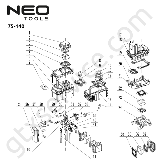 Laser 3D, 12 linii, zielony, walizka, tarcza celownicza, magnetyczny uchwyt, ładowarka - NEO TOOLS 75-140 