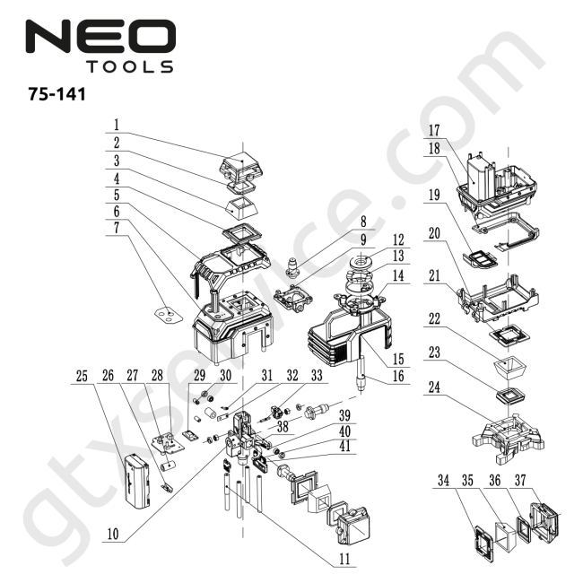 Laser 3D, 16 linii, zielony, walizka, tarcza celownicza, magnetyczny uchwyt, ładowarka - NEO TOOLS 75-141 