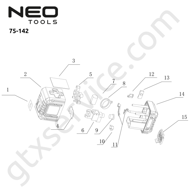 Laser krzyżowy 20 m, z etui i uchwytem magnetycznym, czerwony - NEO TOOLS 75-142 