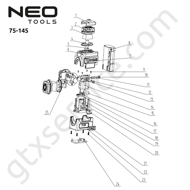 Laser 3D, 12 linii, zielony, etui, magnetyczny uchwyt, bateria Li-on 2000 mAh. - NEO TOOLS 75-145 
