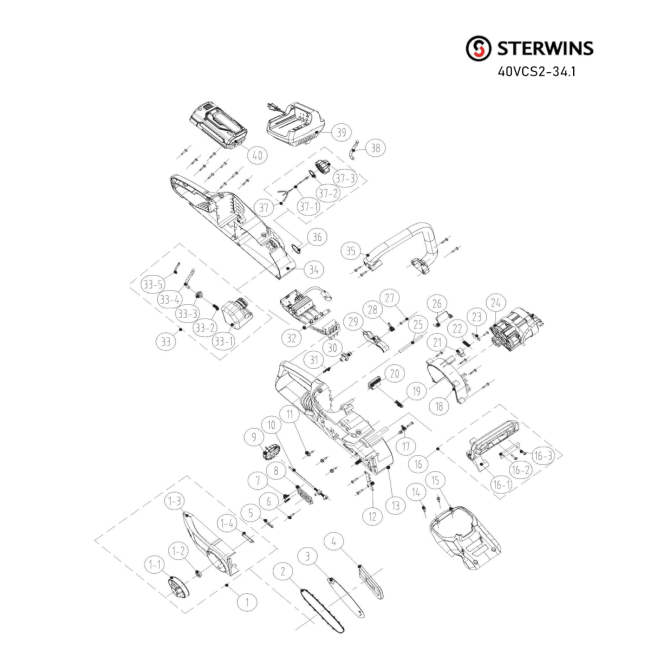 PILARKA ŁAŃ. AKU 35CM 40V SOLO STERWINS - STERWINS 82152420 