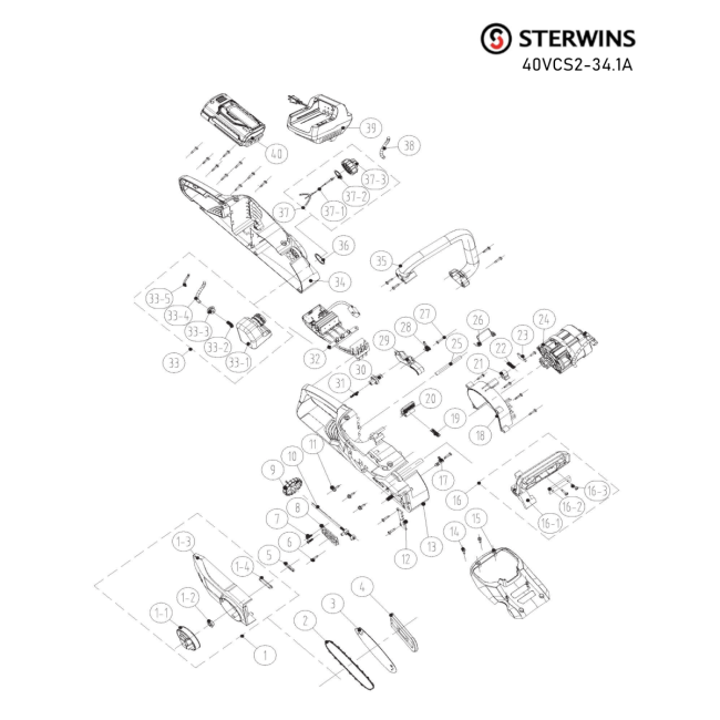 PILARKA ŁAŃ. AKU 35CM 40V 5AH STERWINS - STERWINS 82152424 