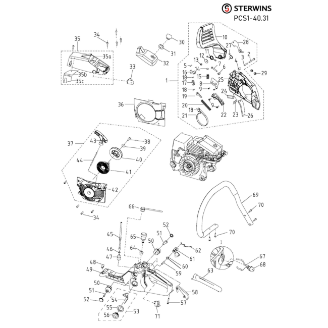 PILARKA ŁAŃ. SP 50CM3 2,1KW STERWINS - STERWINS 82248117 
