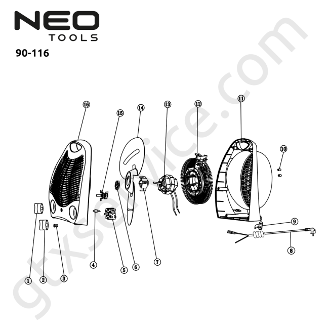 Termowentylator 2000W - NEO TOOLS 90-116 
