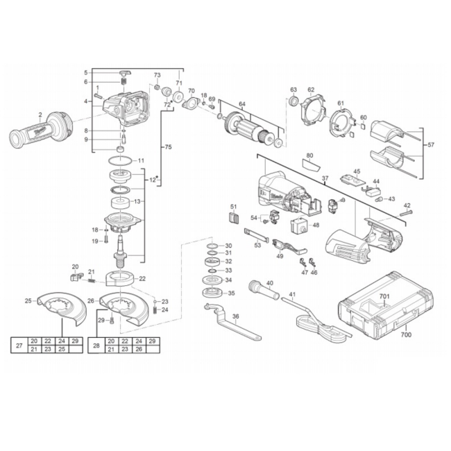 Szlifierka kątowa - MILWAUKEE AGV12-125X 4000458618 - (rysunek techniczny)

