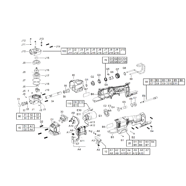 Pilarka szablasta - AEG BMS18C 4000411421 - (rysunek techniczny)
