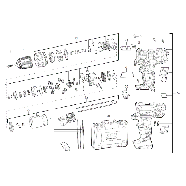 Wiertarko-wkrętarka - AEG BS12G3LI-152C 4000452258 - (rysunek techniczny)
