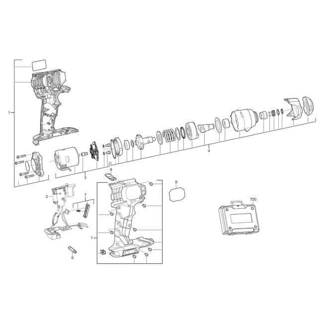 Wiertarko wkrętaka - AEG BSS18-0 4000447189 - (rysunek techniczny)

