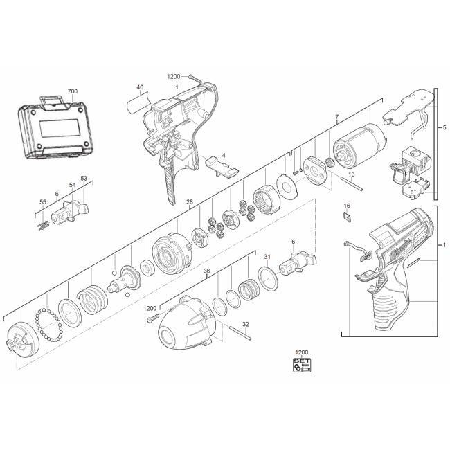 Zakrętarka - MILWAUKEE C12IW-0 4000411901 - (rysunek techniczny)
