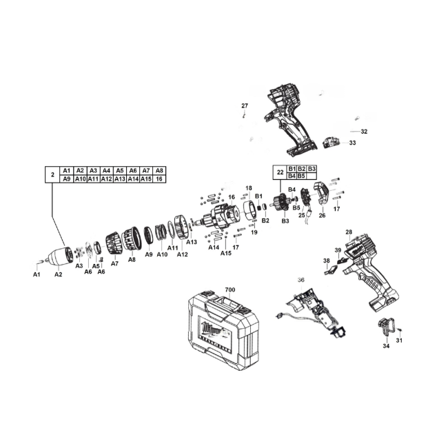 Wiertarko-wkrętarka - MILWAUKEE C14PD-22C 4000447210 - (rysunek techniczny)
