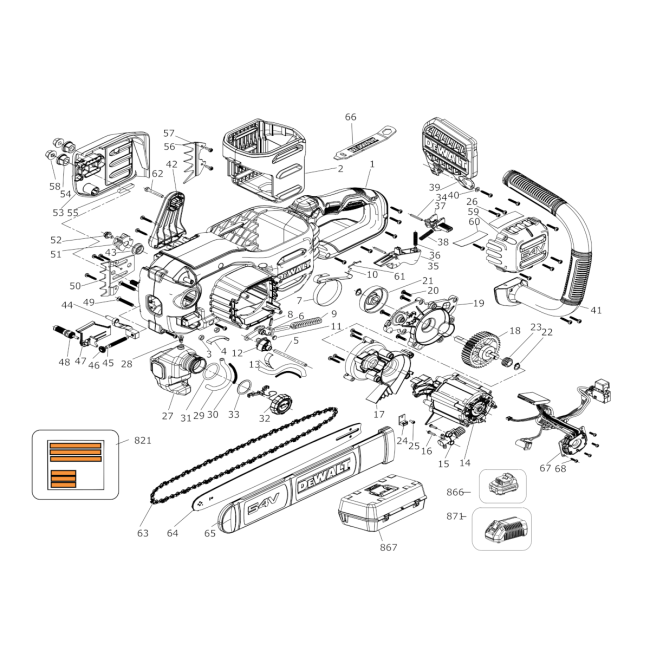 Pilarka łańcuchowa - DEWALT DCMCS575X1 