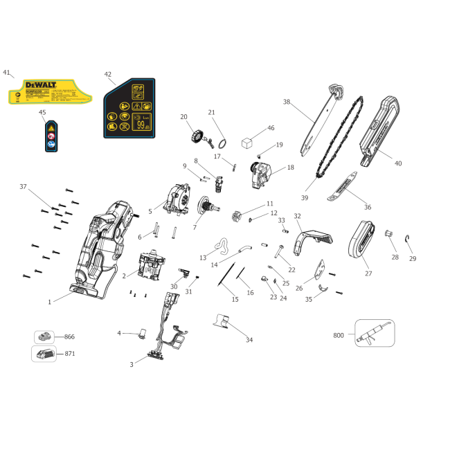 Piła łańcuchowa - DEWALT DCMPS520P1 
