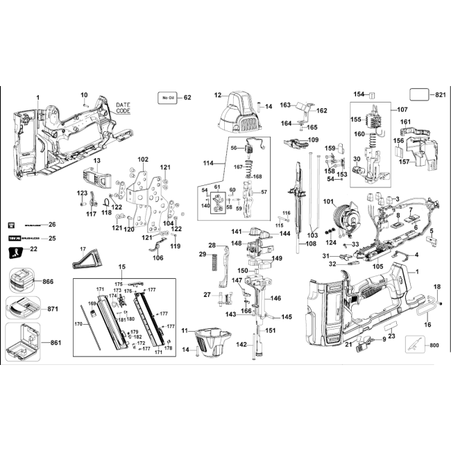 Gwoździarka - DEWALT DCN890 