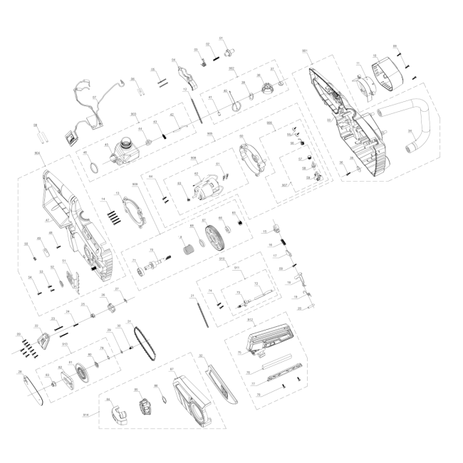 Pilarka łańcuchowa - EINHELL GE-LC18/25 4501762-21030 - (rysunek techniczny)
