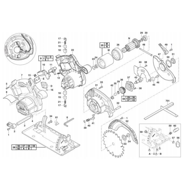 Pilarka tarczowa - MILWAUKEE HD18CS 4000431631 - (rysunek techniczny)
