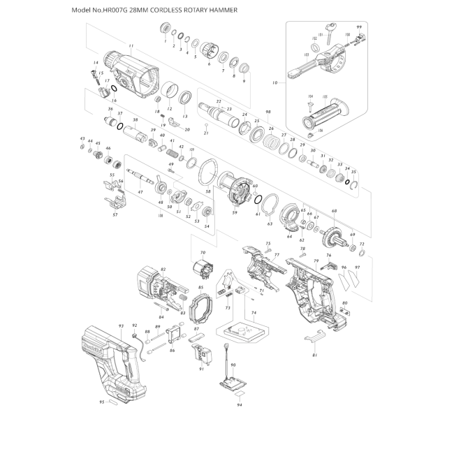 Młotowiertarka - MAKITA HR007G 