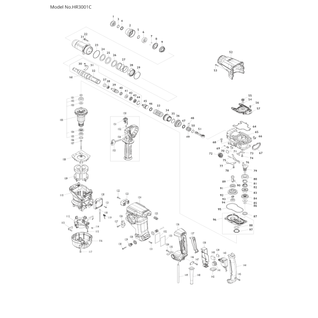 Młot udarowo-obrotowy - MAKITA HR3001C 