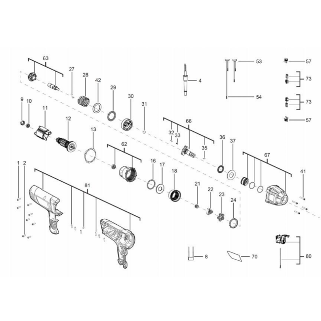 Klucz udarowy - MILWAUKEE IPWE400R 4000456586 - (rysunek techniczny)
