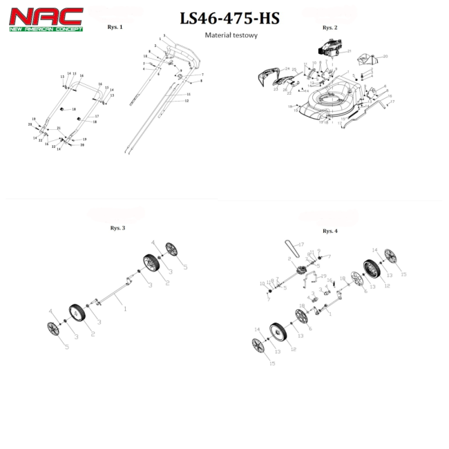 Kosiarka spalinowa - NAC LS46-475-HS 