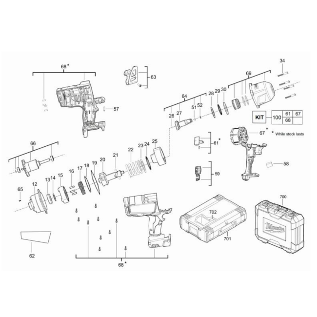 Klucz udarowy - MILWAUKEE M18CHIWF12-0 4000446238 - (rysunek techniczny)
