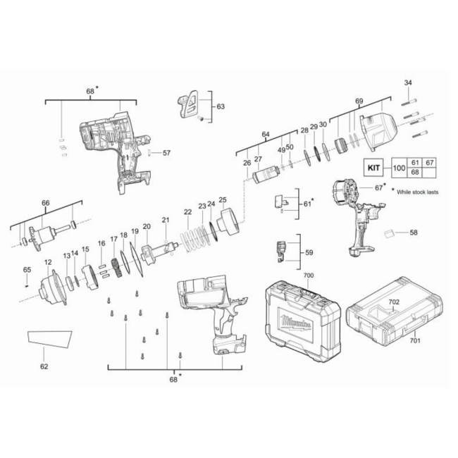 Klucz udarowy - MILWAUKEE M18CHIWF34 4000446262 - (rysunek techniczny)

