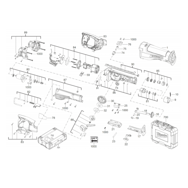 Pilarka szablasta - MILWAUKEE M18CSX 4000452675 - (rysunek techniczny)
