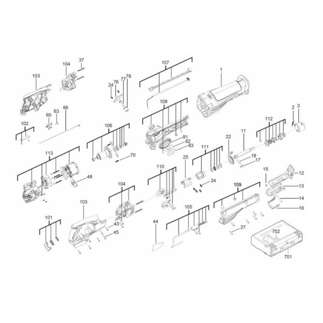Pilarka szablasta - MILWAUKEE M18ONESX-0 4000458045 - (rysunek techniczny)
