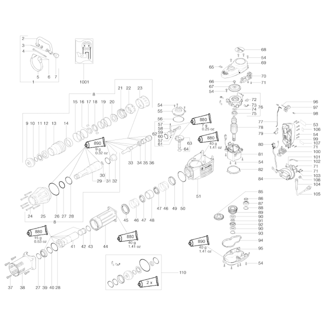 Młotowiertarki - METABO MHE95 