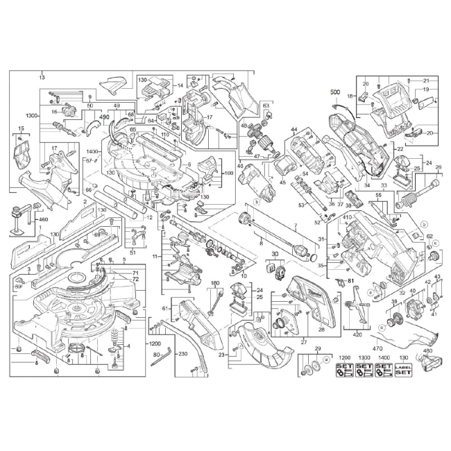 Pilarka ukosowa - MILWAUKEE MS305DB 4000411551 - (rysunek techniczny)

