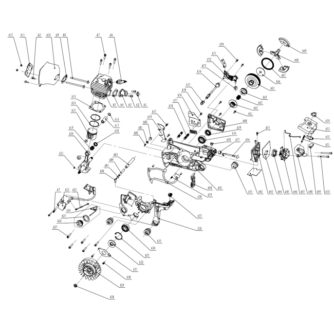 Pilarka spalinowa - NAC NAC-CST61-50AC 82843754 - (rysunek techniczny)
