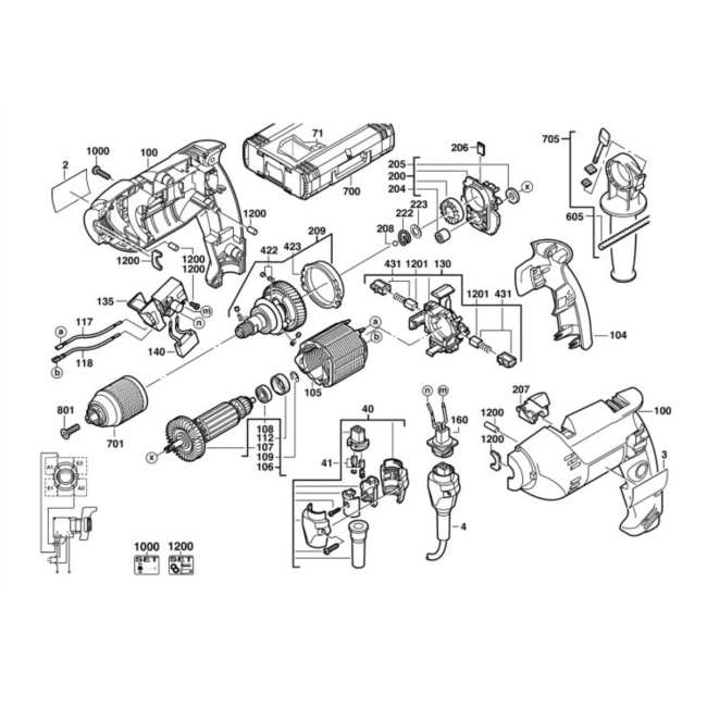Wiertarka - MILWAUKEE PDE13RX 4000409201 - (rysunek techniczny)
