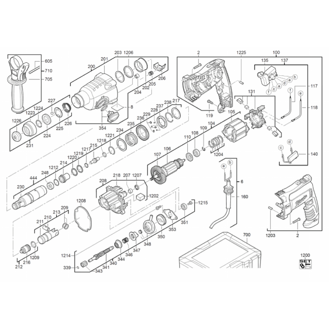 Młotowiertarka - MILWAUKEE PH26 4000428241 - (rysunek techniczny)
