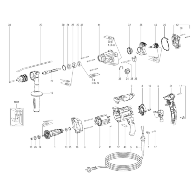 Wiertarka udarowa - METABO SBEV1300-2 