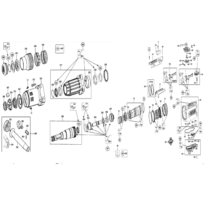 Młotowiertarka - DEWALT D25711-QS Typ 1 - (rysunek techniczny)
