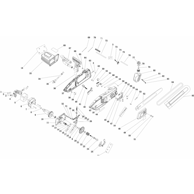 Pilarka łańcuchowa - NAC CE18-35-N-H 84588077 - (rysunek techniczny)
