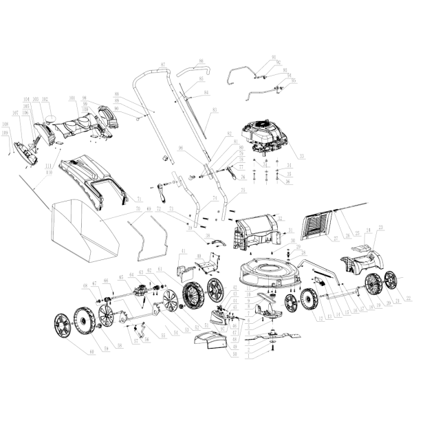 Kosiarka spalinowa - NAC LS53-750-HSD-SE 93493856 - (rysunek techniczny)
