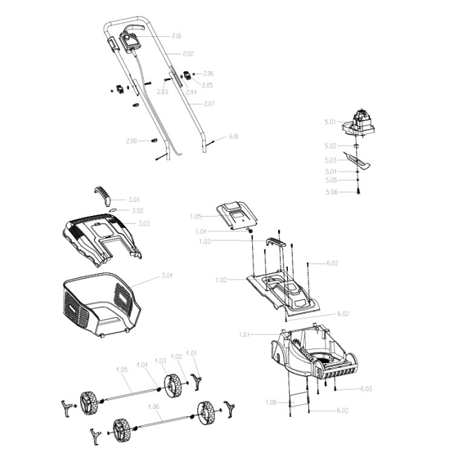 Kosiarka elektryczna - NAC LE10-32-PB-YE 93493858 - (rysunek techniczny)
