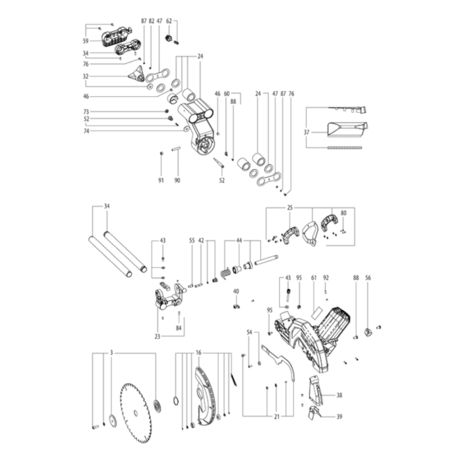 Pilarka ukosowa - METABO KGS305M 84588077 - (rysunek techniczny)
